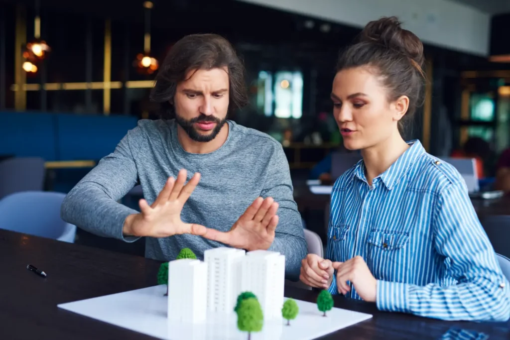 businessman explaining concept details